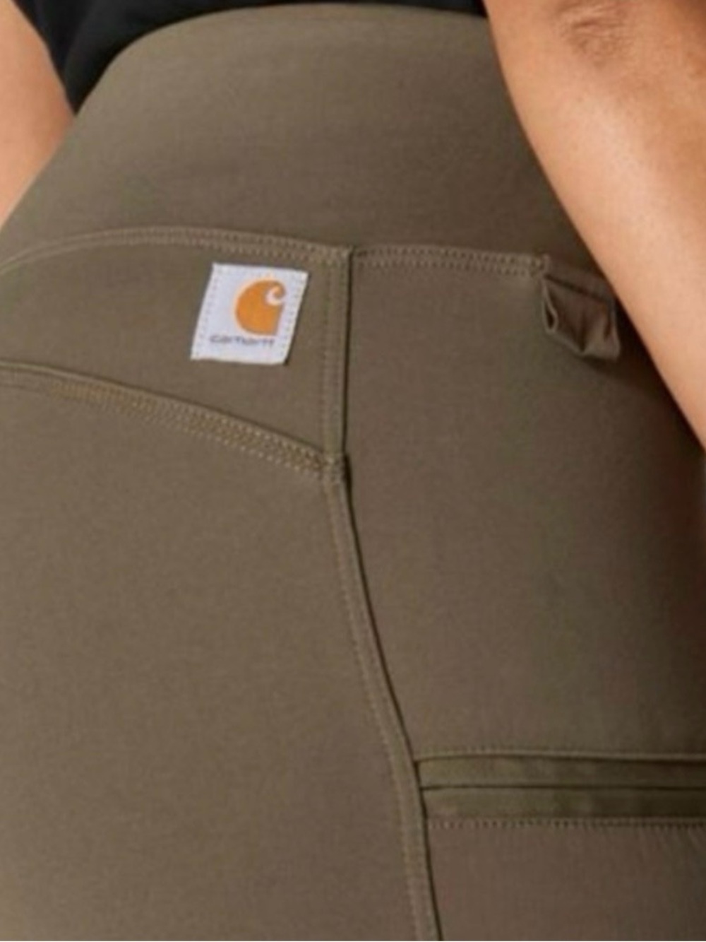Carhartt Utility Leggings Size Large (12-14) Tarmac Olive Green Force Fitted - Picture 3 of 11